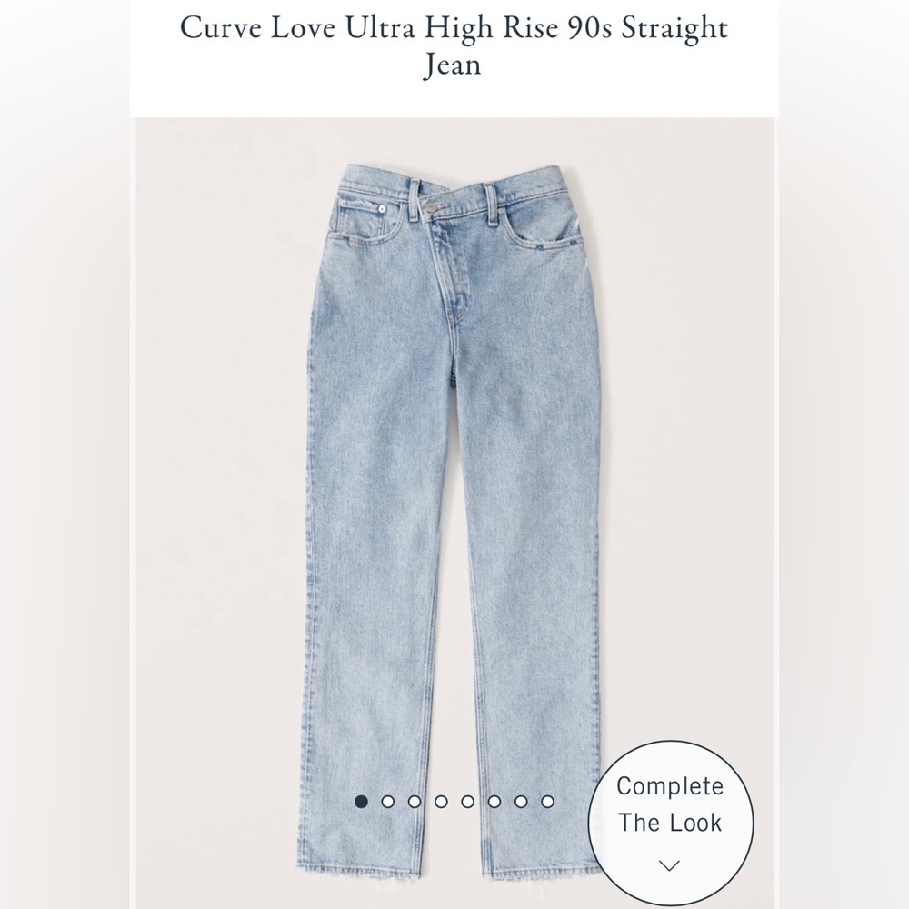 Abercrombie & Fitch Curve Love Ultra High Rise 90s Straight Jean - 27 Long